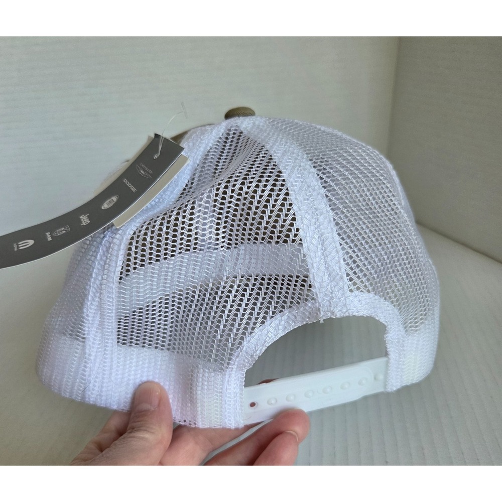 FCA Dodge Trucker Khaki Hat Mesh SnapBack Rubber Patch Promotional NEW Deadstock - Picture 5 of 11